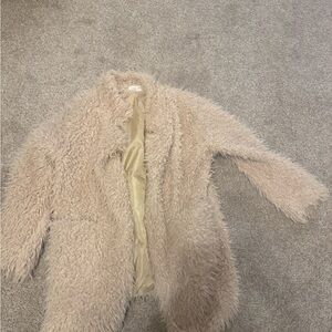 Sage Women's Cream Fuzzy Coat